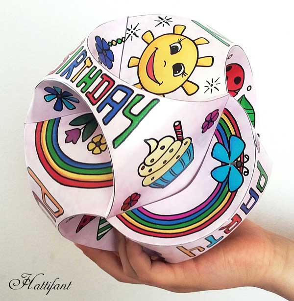 Hattifant's Triskele Paper Globe 3D Birthday Invitation