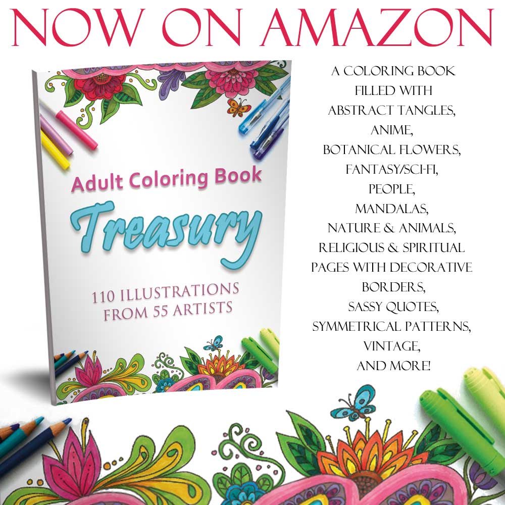 Hattifant shows adult coloring treasury a coloring book with 55 artists and 110 coloring pages
