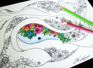 Hattifant's Ocean Themed Adult Coloring Page