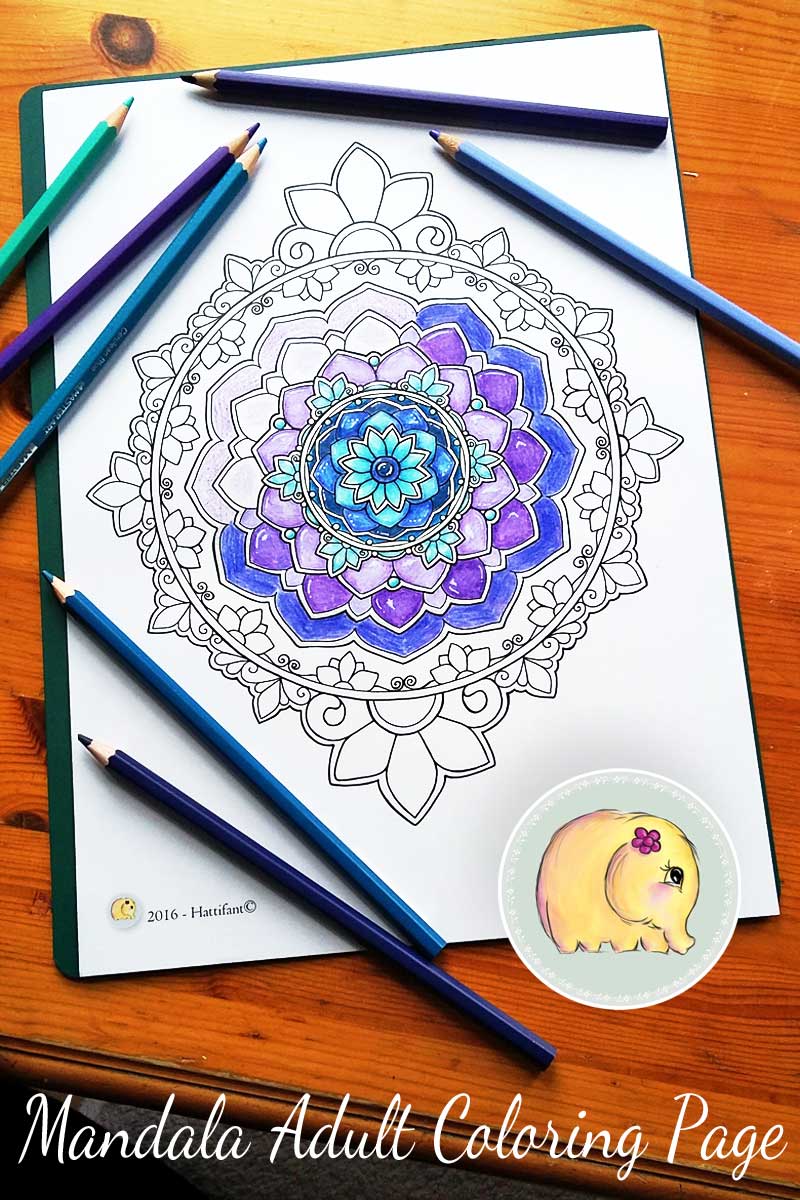 Hattifant Mandala Adult Coloring Papge with Coloring Tribe July 2016