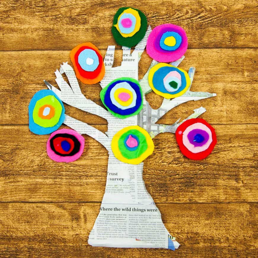 Hattifant favorite Felt crafts Kandinsky inspired tree by The Mad House