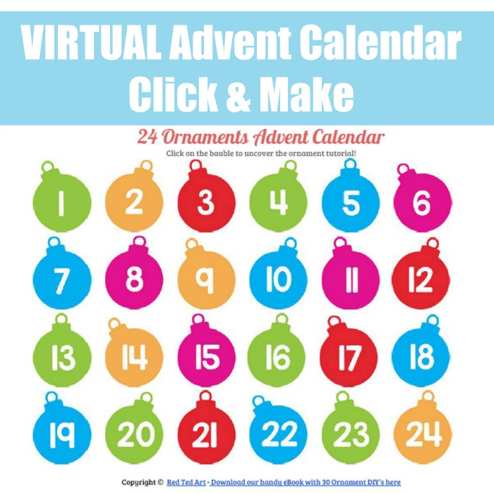 Virtual Advent Calendar Red Ted Art