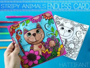 Hattifant's Stripy Animal Endless Card or Neverending Card a coloring page