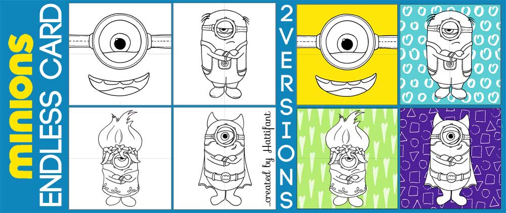 Hattifant's Minion Endless Card to Color and Craft Free Printable