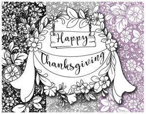 Hattifant's Thanksgiving Table Decoration Flower Doodle Cat Printables color choice