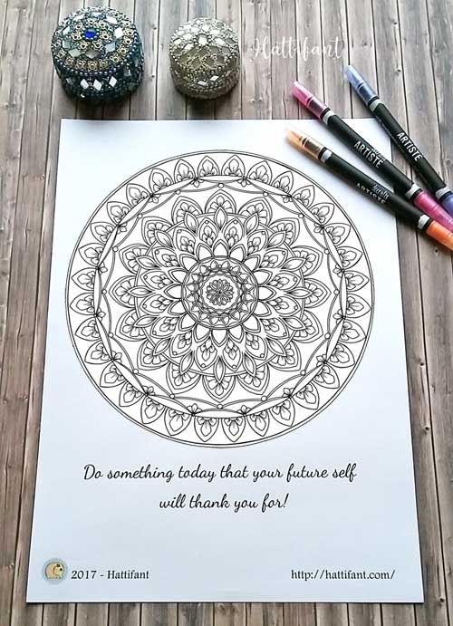 Hattifant's Home Decor Mandala Papercut to Coloring Page
