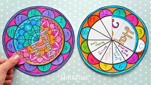 Hattifant's New Year Countdown Clock Paper and Coloring Craft