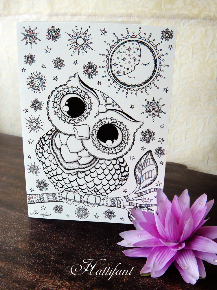 Hattifant's Baby Owl Foldable Card