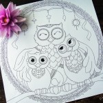 Hattifant’s Owl Family Love Coloring Page