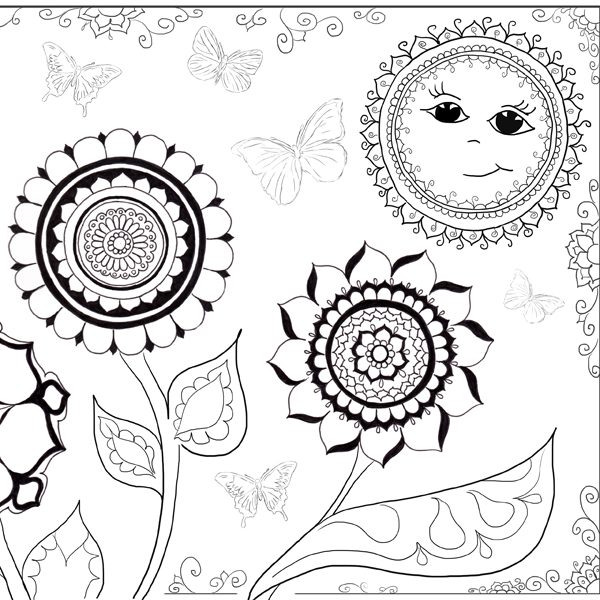 Hattifant's Sun, Moon, Butterflies and Flowers