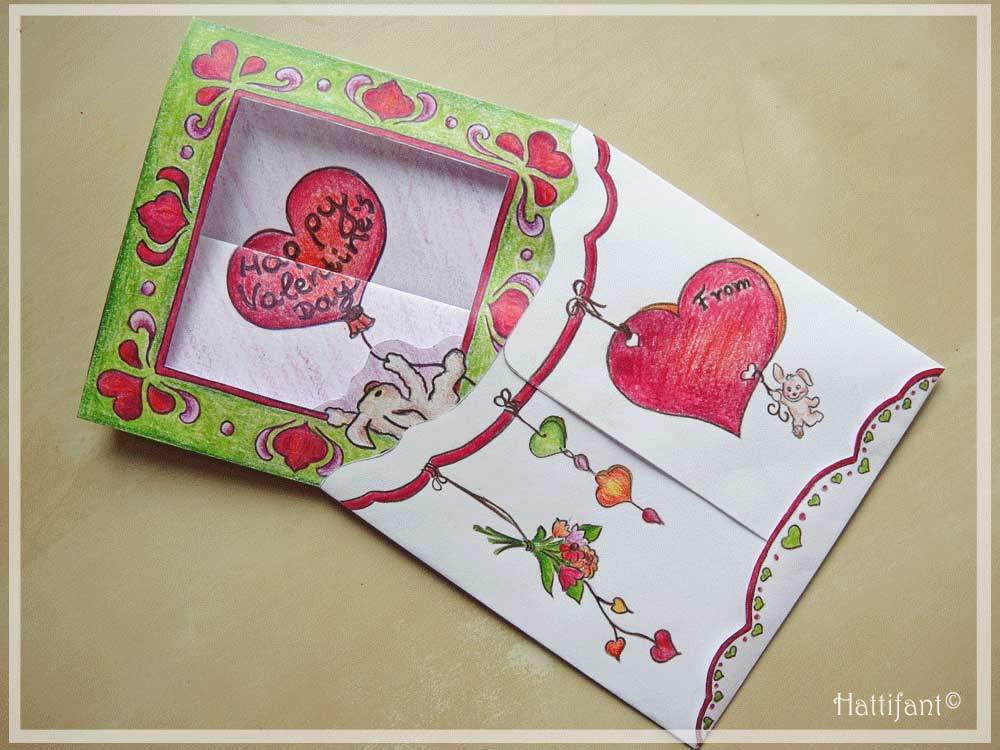 Hattifant's Valentine Mouse Popup Box Card How To 6