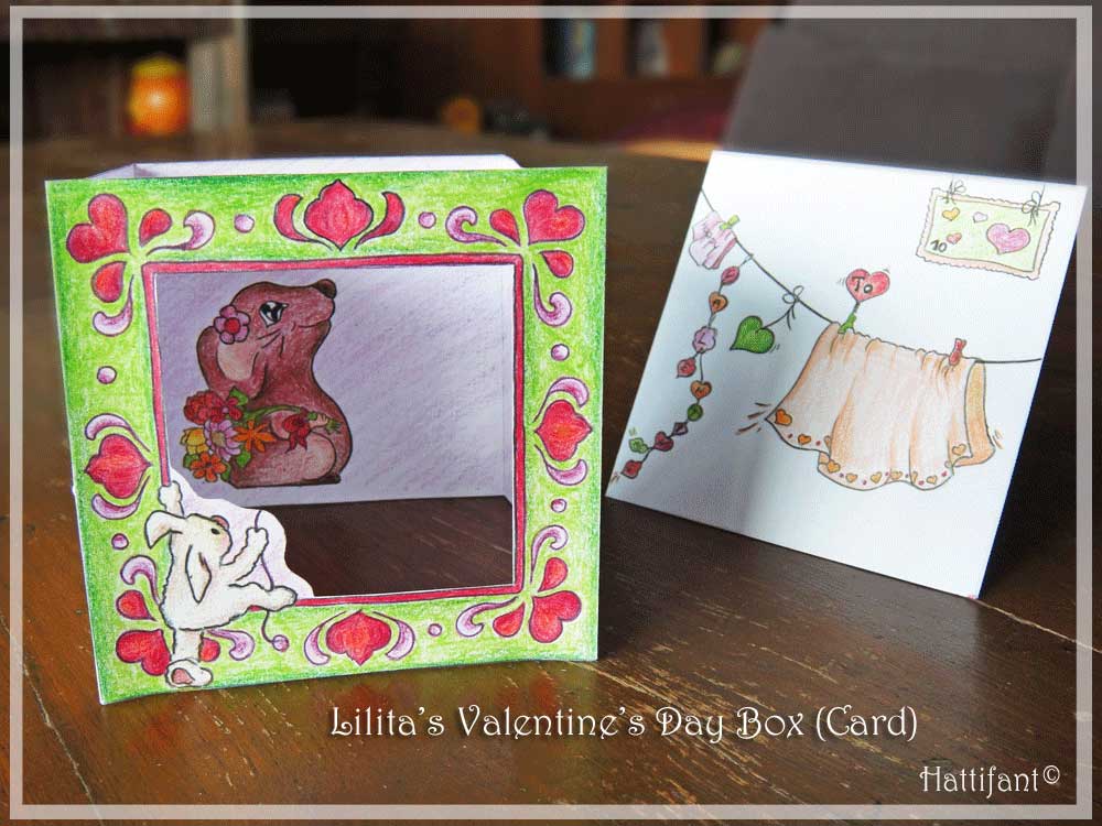 Hattifant's Valentine Mouse Popup Box Card How To 7