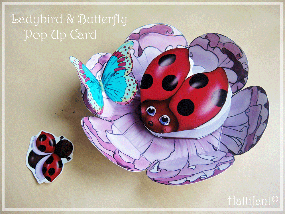 Hattifant Ladybird & Butterfly Pop Up Card B