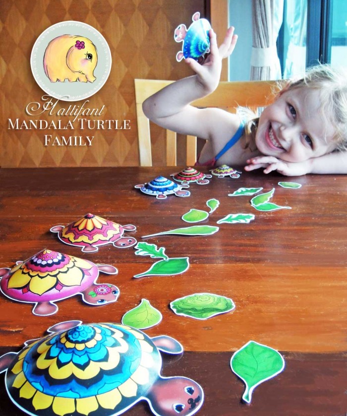 Hattifant Mandala Turtle Family colour color as a kidscraft