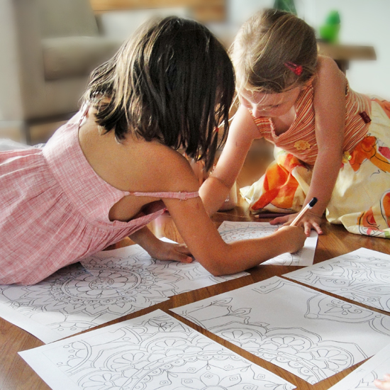 hattifant's giant mandala flower doodle poster  hattifant