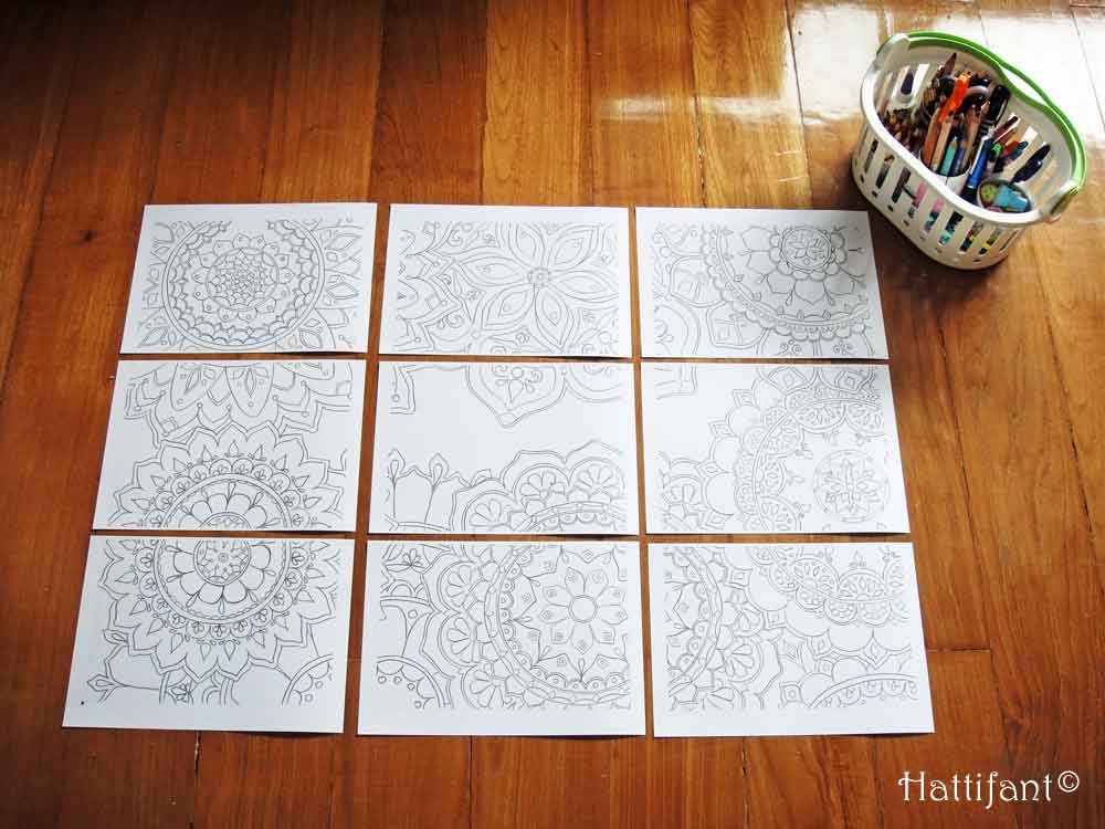 Hattifant's giant Mandala Flower Doodle Poster to Color