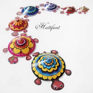 Hattifant Mandala Turtle Family colour color as a kidscraft