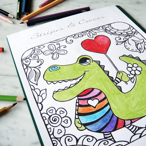 Hattifant's Stripy Croco Coloring Page