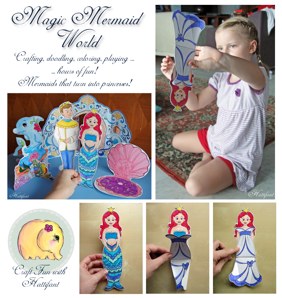 Hattifant's Magic Mermaid World Craft Bundle to Color