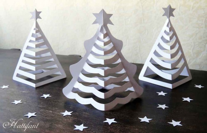 Hattifant 3D Christmas Paper Trees Origami Craft