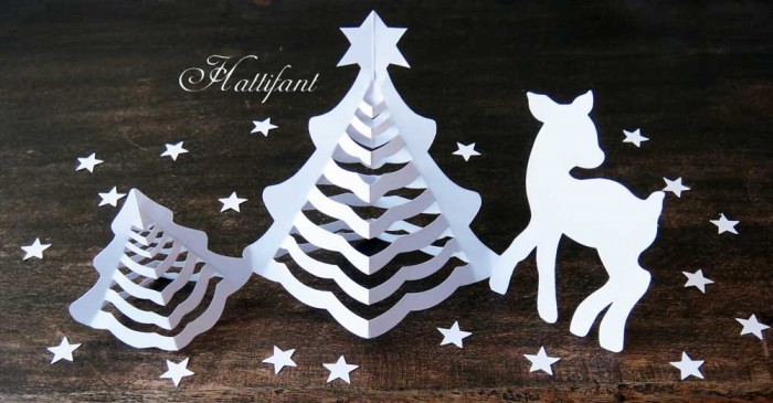 Hattifant 3D Christmas Paper Trees Origami Craft