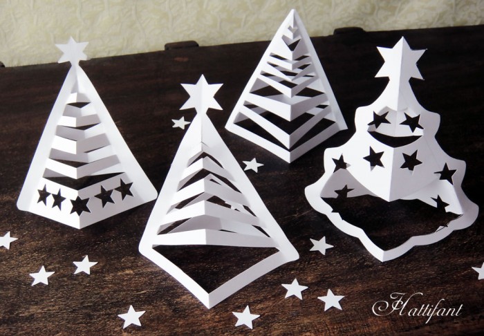 Hattifant 3D Christmas Paper Trees Origami Craft