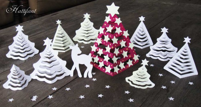 Hattifant 3D Christmas Paper Trees Origami Craft