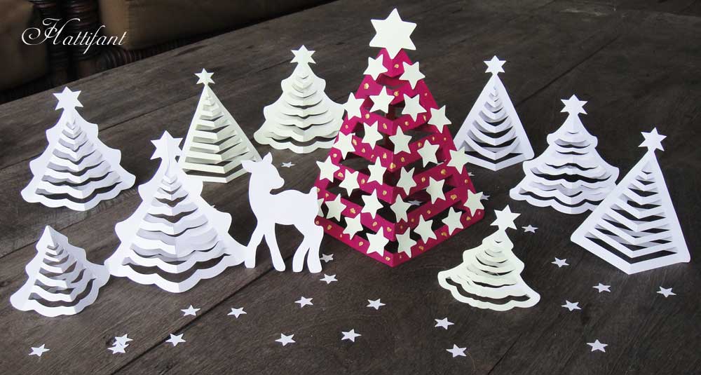 Hattifant's 3D Paper Christmas Trees - Hattifant