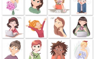 Hattifants Blogger Ladies Illustration Emojis