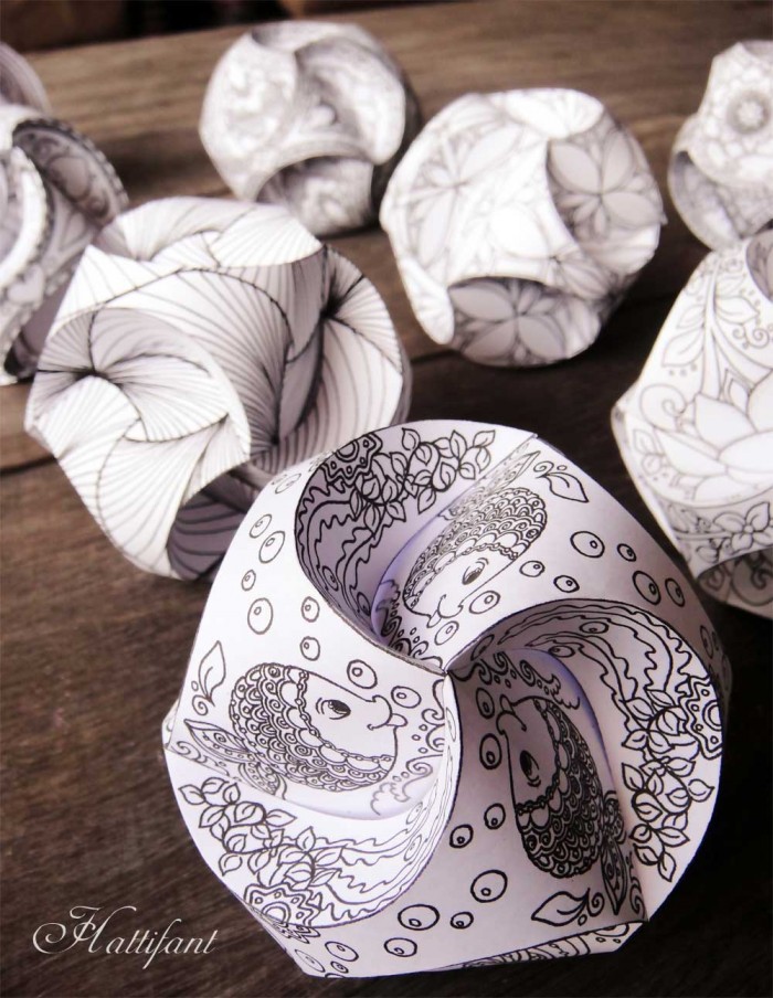 Triskele Paper Globes 3D coloring Coloring page paper craft