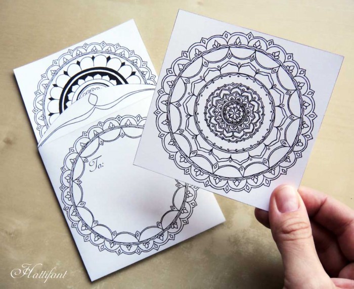 Hattifant Flower Mandala Stationary Pop Up Card Foldable Card