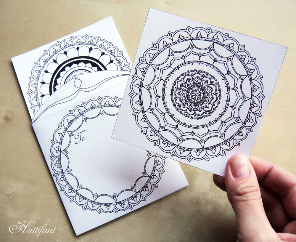 Hattifant - Mandala Cards to Color