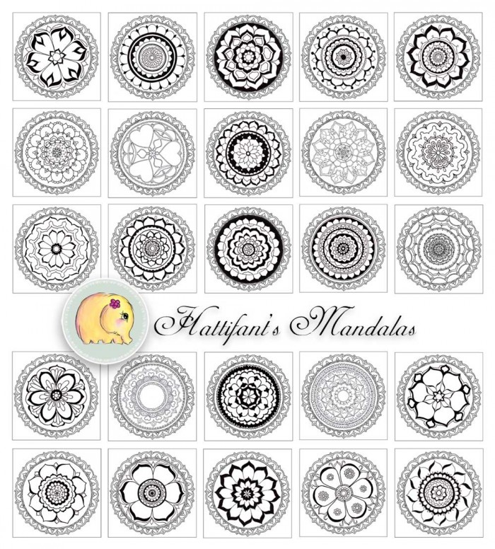 Hattifant Flower Mandala Stationary Set Bundle to download