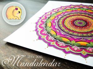 Hattifant Mandalendar Calendar Coloring Page 2016 May