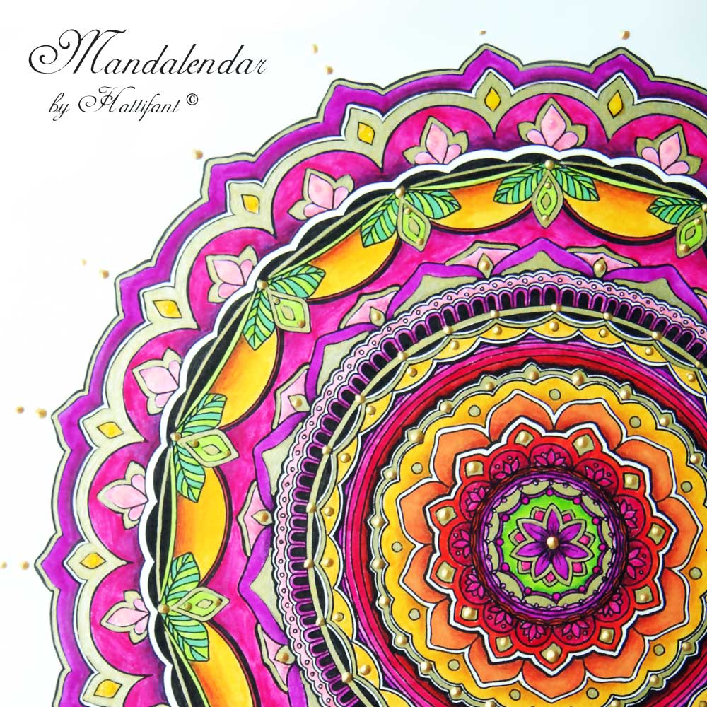 Hattifant Mandalendar Calendar Coloring Page 2016