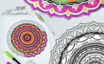Hattifant Mandalendar Calendar Coloring Page 2016