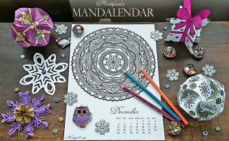 Hattifant Mandalendar Calendar Coloring Page 2016 December