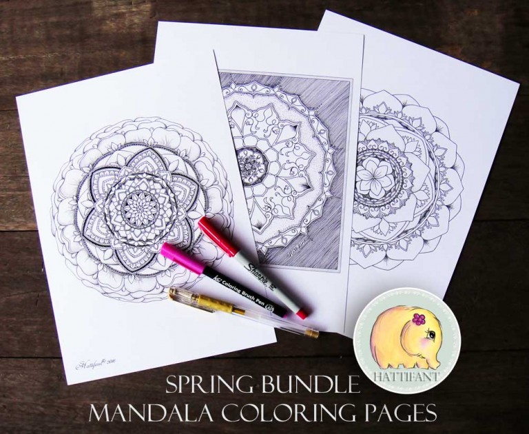 Download Mandala Coloring Page Spring Bundle - Hattifant