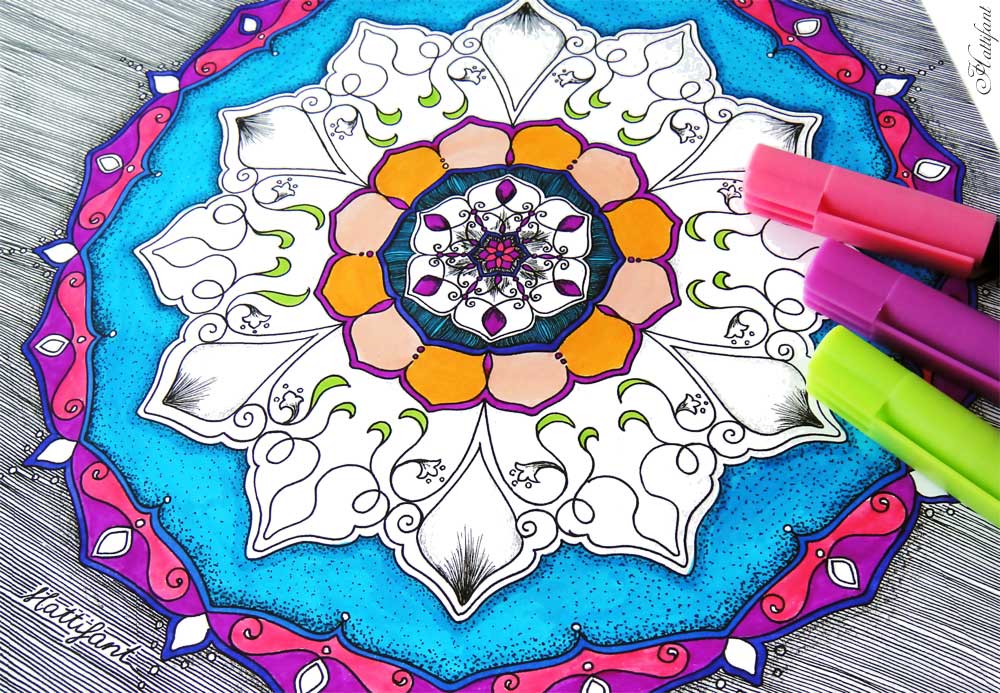 Hattifant Mandalendar Mandala Calendar Coloring Page January Sketch WIP coloring