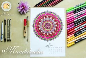 Coloriage Calendrier Mandalendar Hattifant 2016 Juin