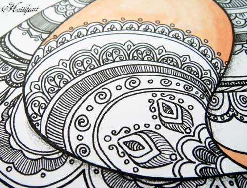 Hattifant Winter Coloring Pages Fox Detail Zentangle inspired