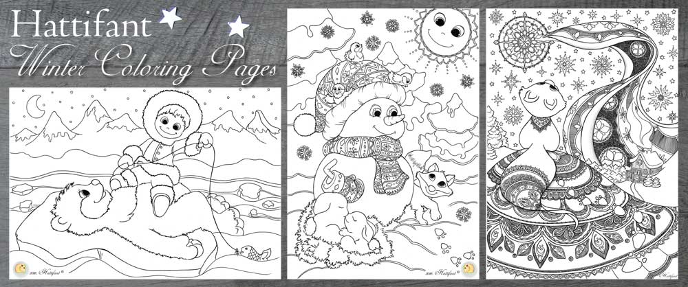 Winter Coloring Pages - Hattifant