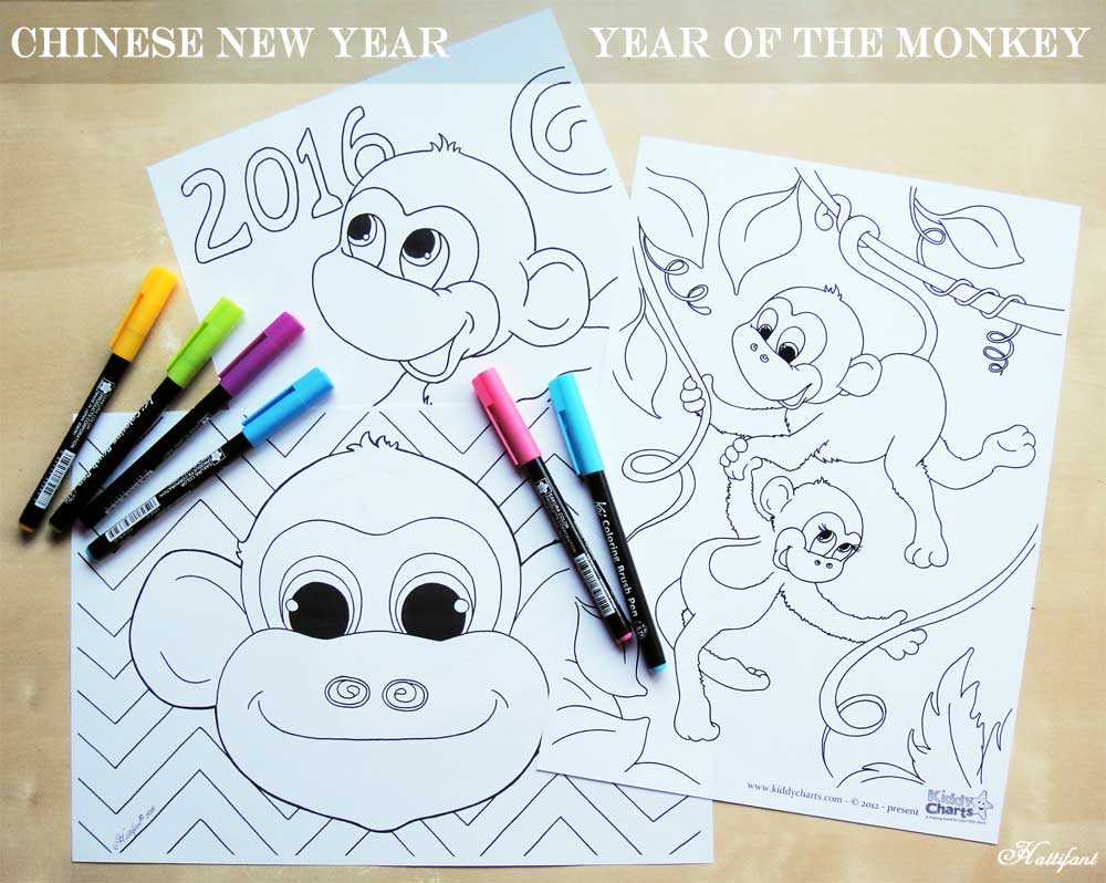 Hattifant - ChineseNewYear - Monkey Coloring Pages