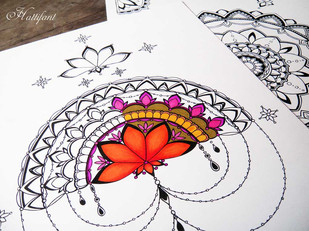 Hattifant half mandala Coloring Page