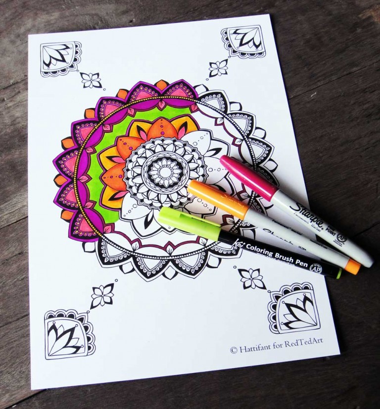 Mandala Therapy - Coloring Pages - Hattifant