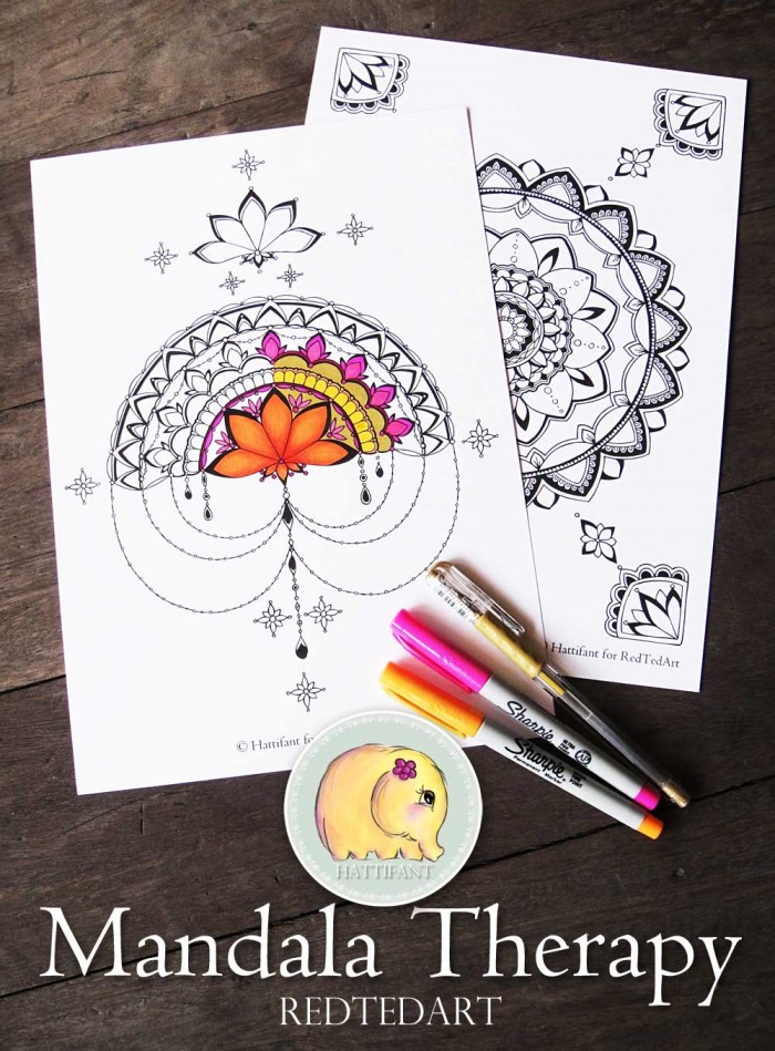 Hattifant half and full mandala Coloring Pages