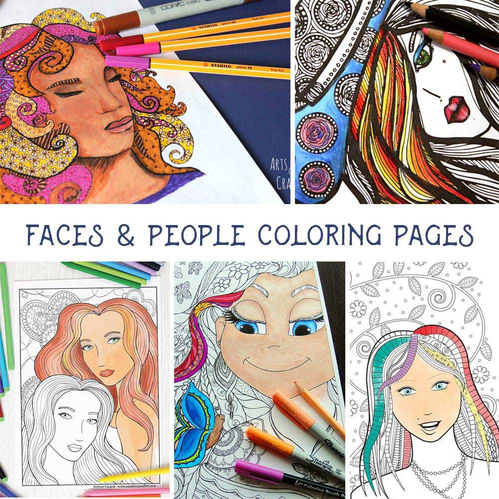 Hattifant coloring tribe blog hop coloring page people faces