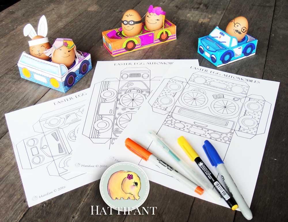 Hattinfant Easter Egg People and Cars