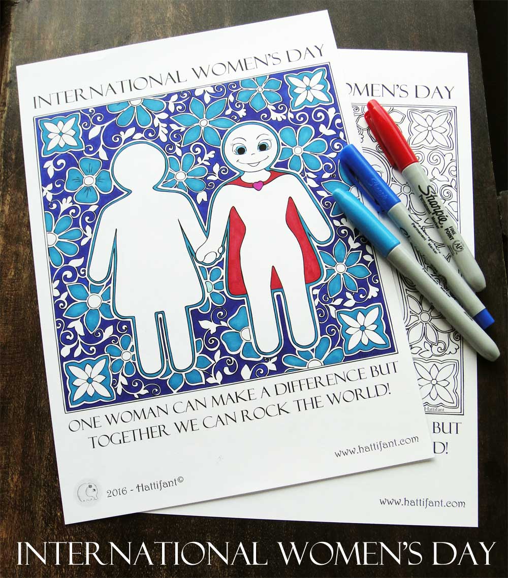 Download International Women's Day - It was never a Dress - Coloring Page - Hattifant