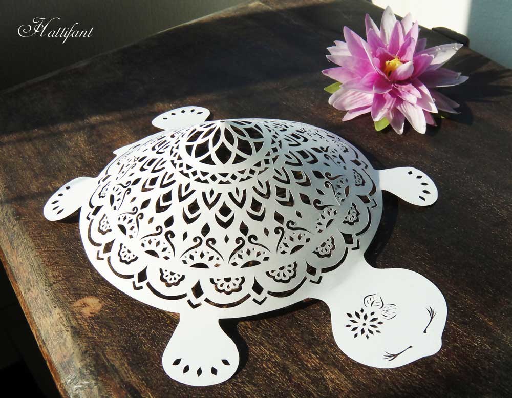 Hattifant Mandala Turtle as Papercut Version template 